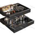 Simple Expandable Pull Out Cabinet 21"Deep With Raising Pad For Framed Cabinets, 3 Slide Rails Slide Out Drawer