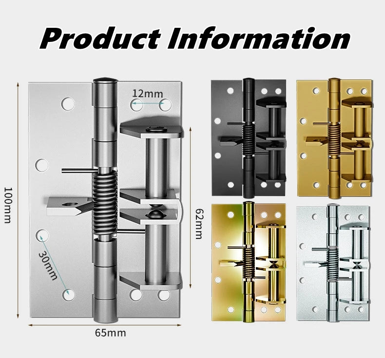 Automatic Door Closer Hinge FFurniture Fittings Hardware Multi-function Detachable Self Closing Spring Hinge Positioning Closer