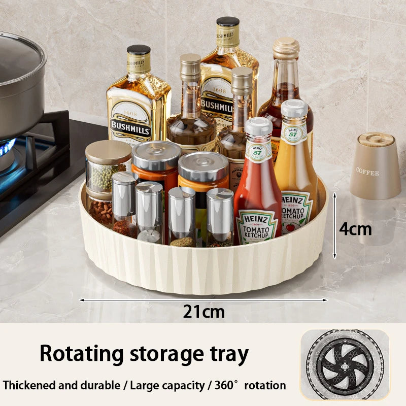 Rotating Spice Rack For Home Kitchens Multi-Functional Storage Tray For Seasoning Bottles And Jars, And Cosmetics
