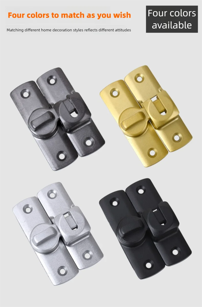 Door Hasp Latch 90/180 Degree Hasp Latches Sliding Door Chain Locks Security Hardware For Window Cabinet Hotel Home