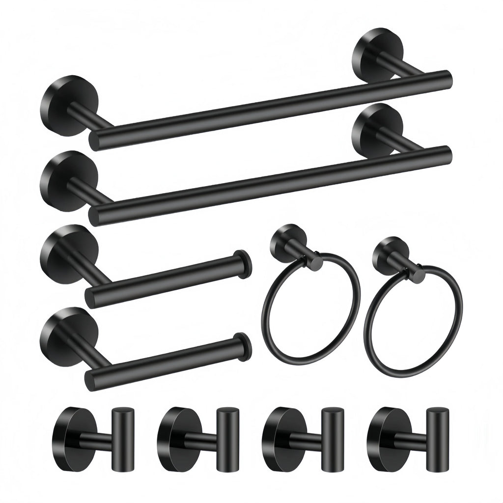 Bathroom Hardware Set Stainless Steel Towel Rack Set Toilet Paper Holder Robe Hooks Towel Ring Bathroom Accessories Set