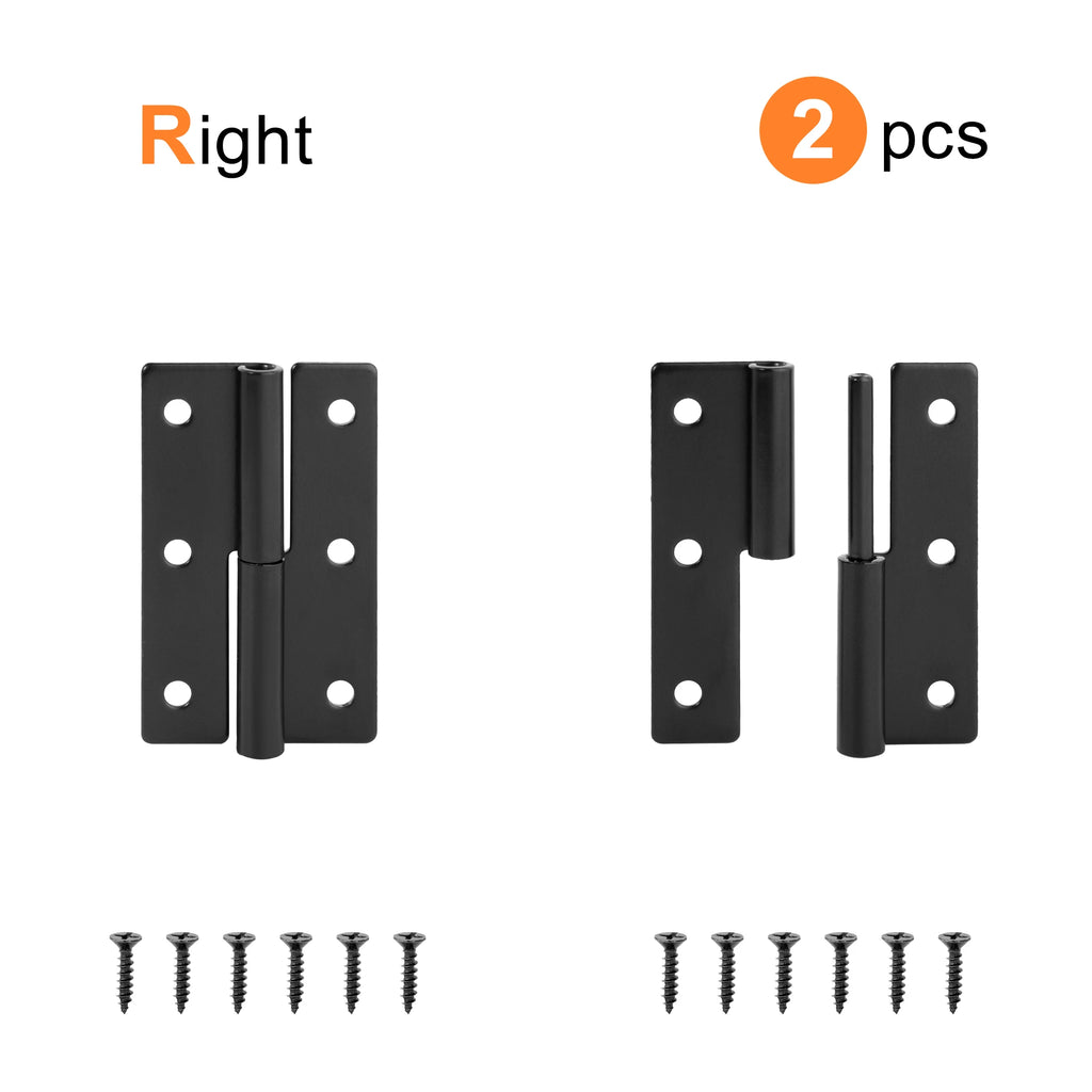 2PCS Stainless Steel Detachable Hinge 270 Degree Black Removable Wooden Furniture Door Hinges for Cabinet Cupboard Closet Box