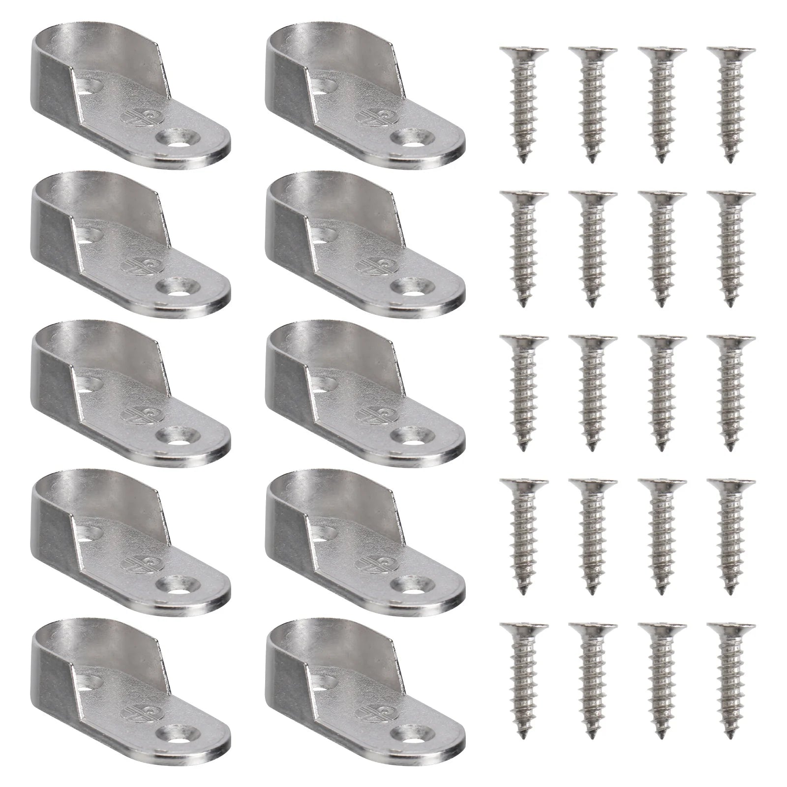 30pcs Oval Hanging Rod Holder Cast Metal Wardrobe Tube Support Bracket Furniture Hardware Clothes Rod Accessories