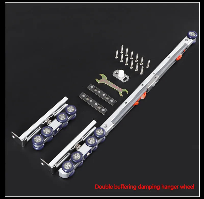 Sliding Door Track Slideway Solid Wood Folding Sliding Door Sliding Rail Hanging Rail Slow Lifting Wheel Hanging Door Guide Rail