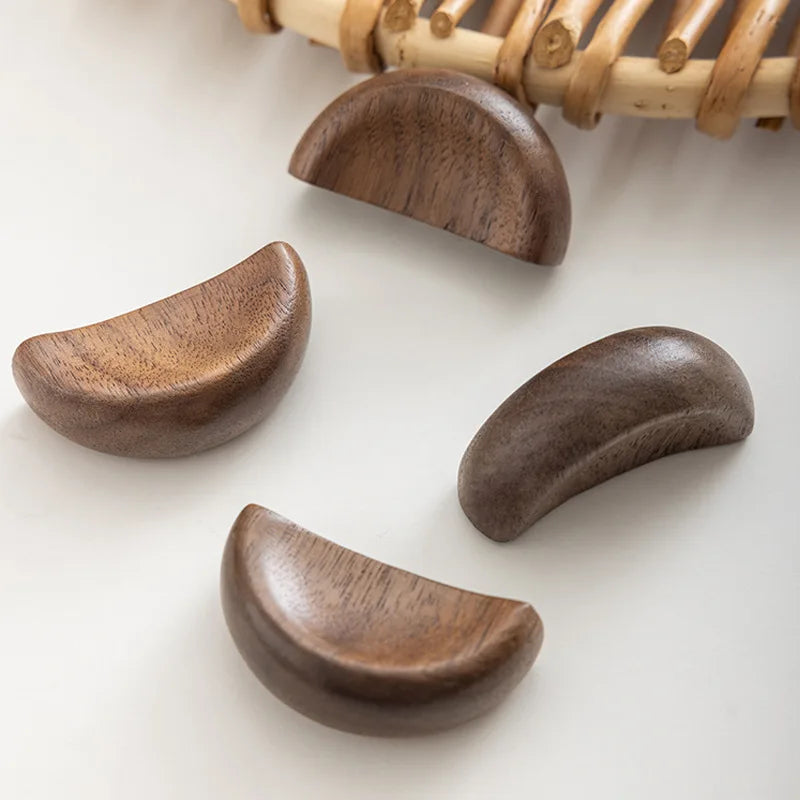 Log wood color cabinet wardrobe door handle modern simple wooden solid wood children's cabinet drawer handles