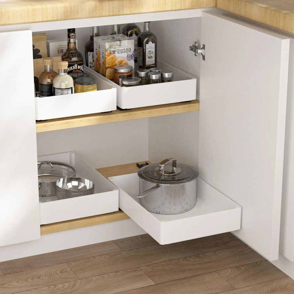 Punch-free Kitchen Pull-out Rack Pull-out Cabinet Storage Rack Under Sink Rack Pull Basket Drawer Kitchen Storage and Organizer