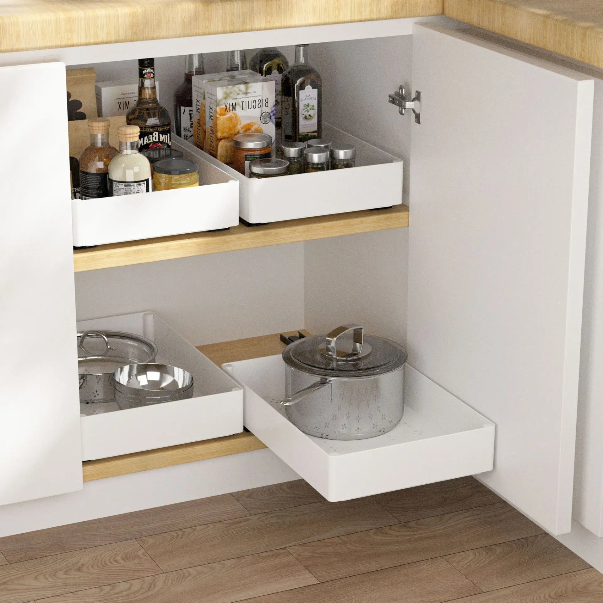 Punch-free Kitchen Pull-out Rack Pull-out Cabinet Storage Rack Under Sink Rack Pull Basket Drawer Kitchen Storage and Organizer
