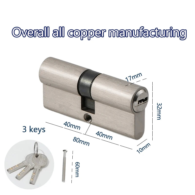lock cylinder door with master key Indoor entrance door lock 60mm 70mm 80mm Eccentric lock cylinder same key Customize