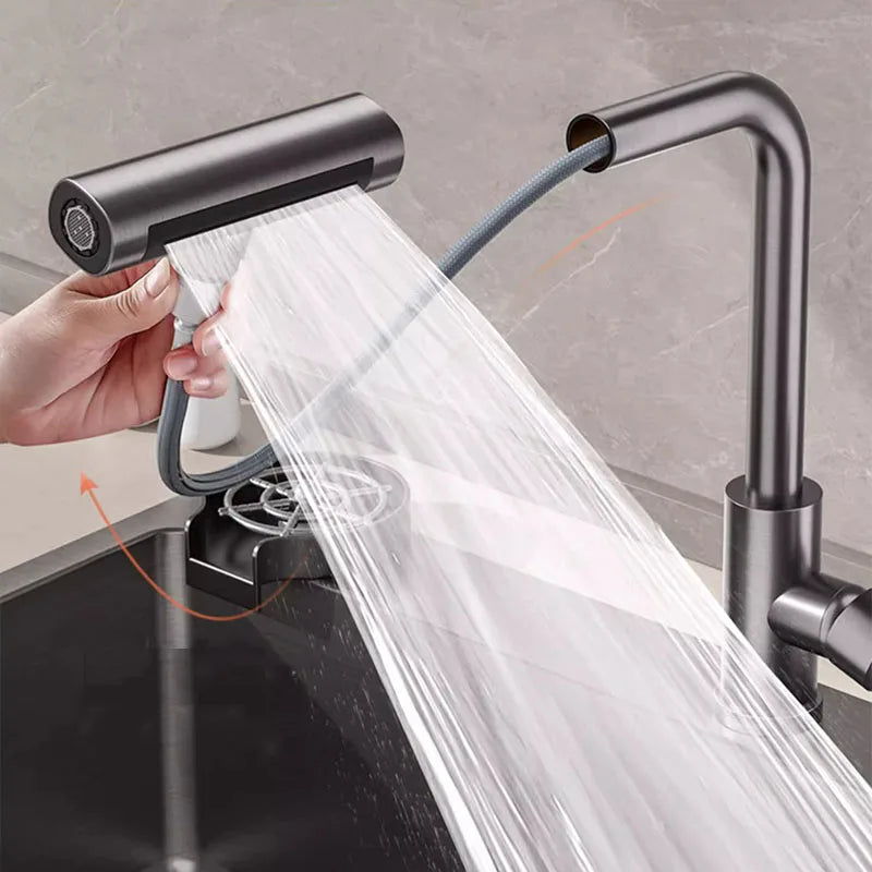 Kitchen Faucets Brass Sink Faucet Pull Out Kitchen Sink Water Tap Deck Mounted Mixer Stream Sprayer Head Hot Cold Taps