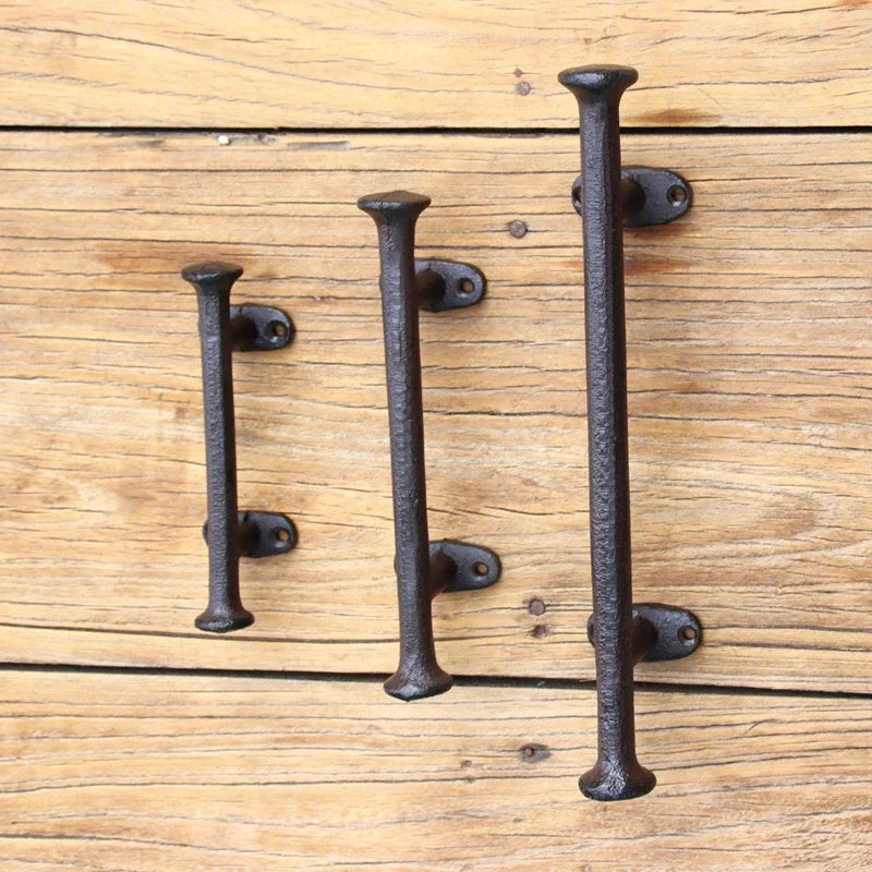 Retro Nostalgic Old Fashioned Cast Iron Handle Wardrobe Simple Door Handle Large Wooden Door Pull Rod Handle 30.5x5.2cm