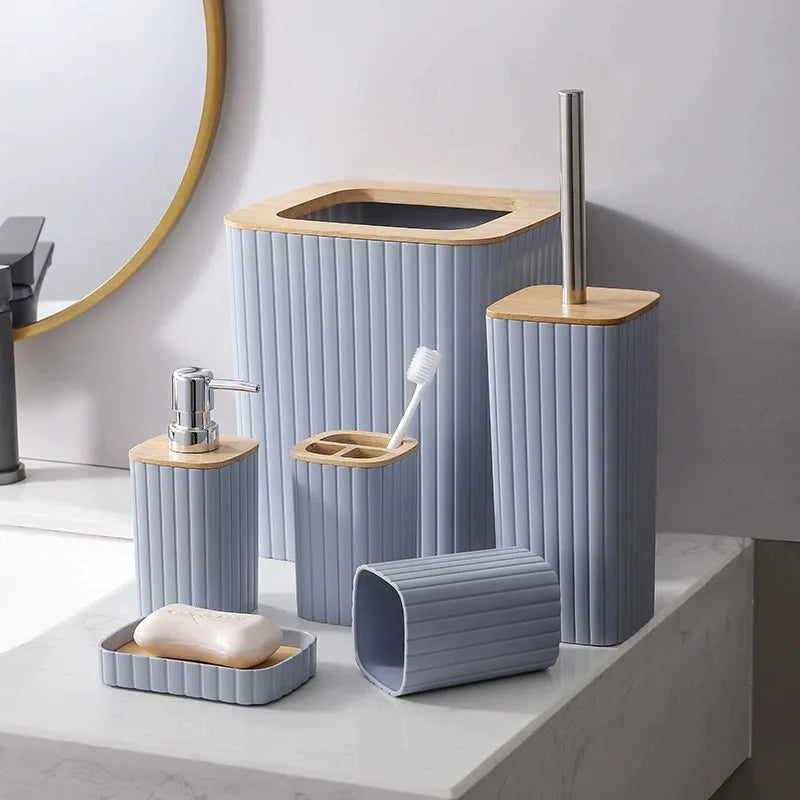 1 Piece Bathroom Accessories Set 6 Piece Bathroom Accessories Set With Paper Basket Houserack Gift Bath Set For Bathroom Decor