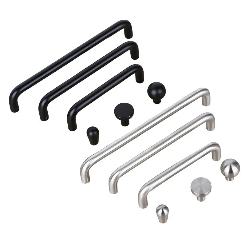 Modern Simple Wardrobe Door Handle, 304 Stainless Steel European Black Cabinet Single Hole Drawer Small Pull, Drawer Knob