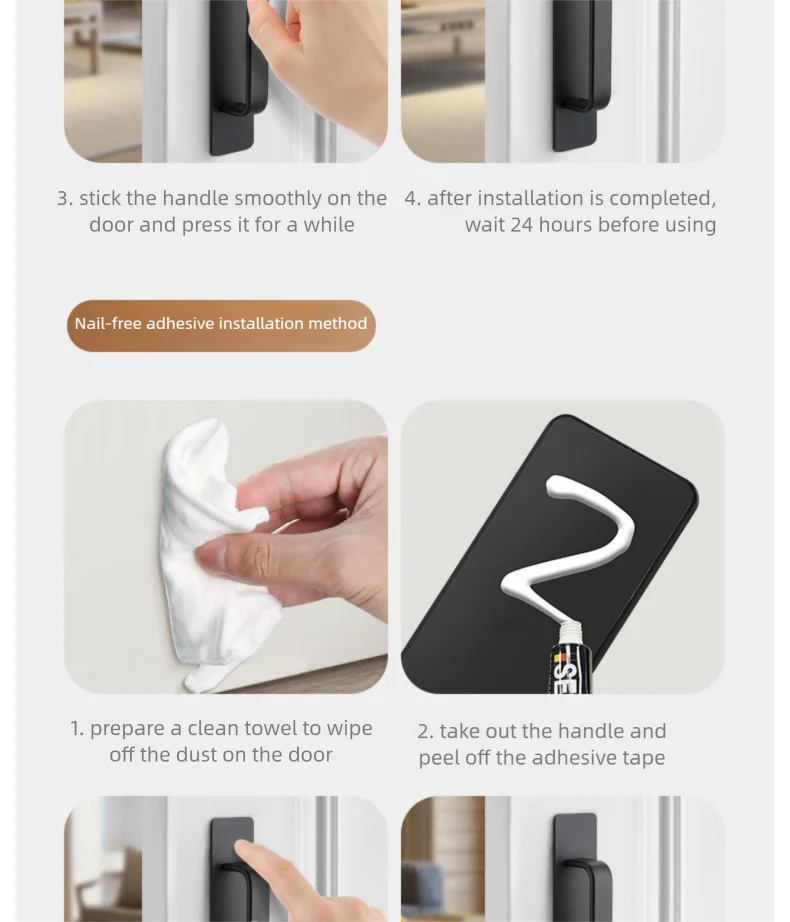No-Drill Sliding Door Handles - Simple Style Pulls for Glass Doors, Moving Doors, Windows, Drawers & Cabinet Doors