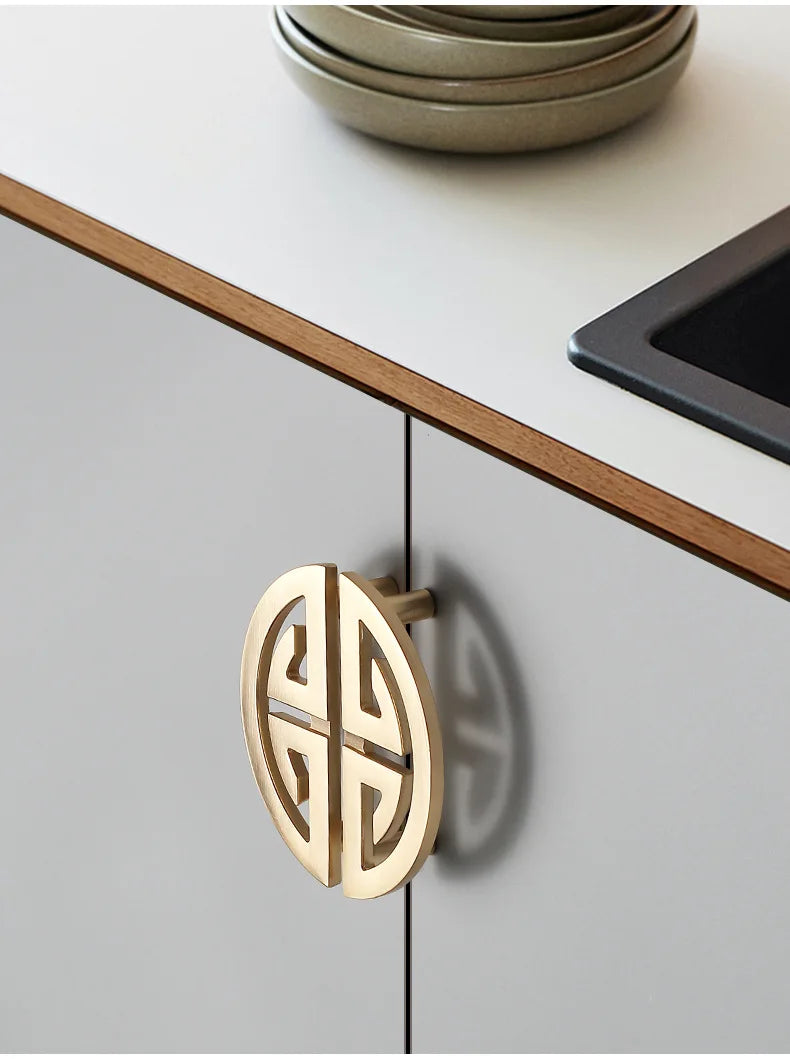 New Chinese Wardrobe Door Handle Golden Cabinet Door Pulls Drawer Shoe Wine Cabinet Handles Long Opposite Furniture Hardware