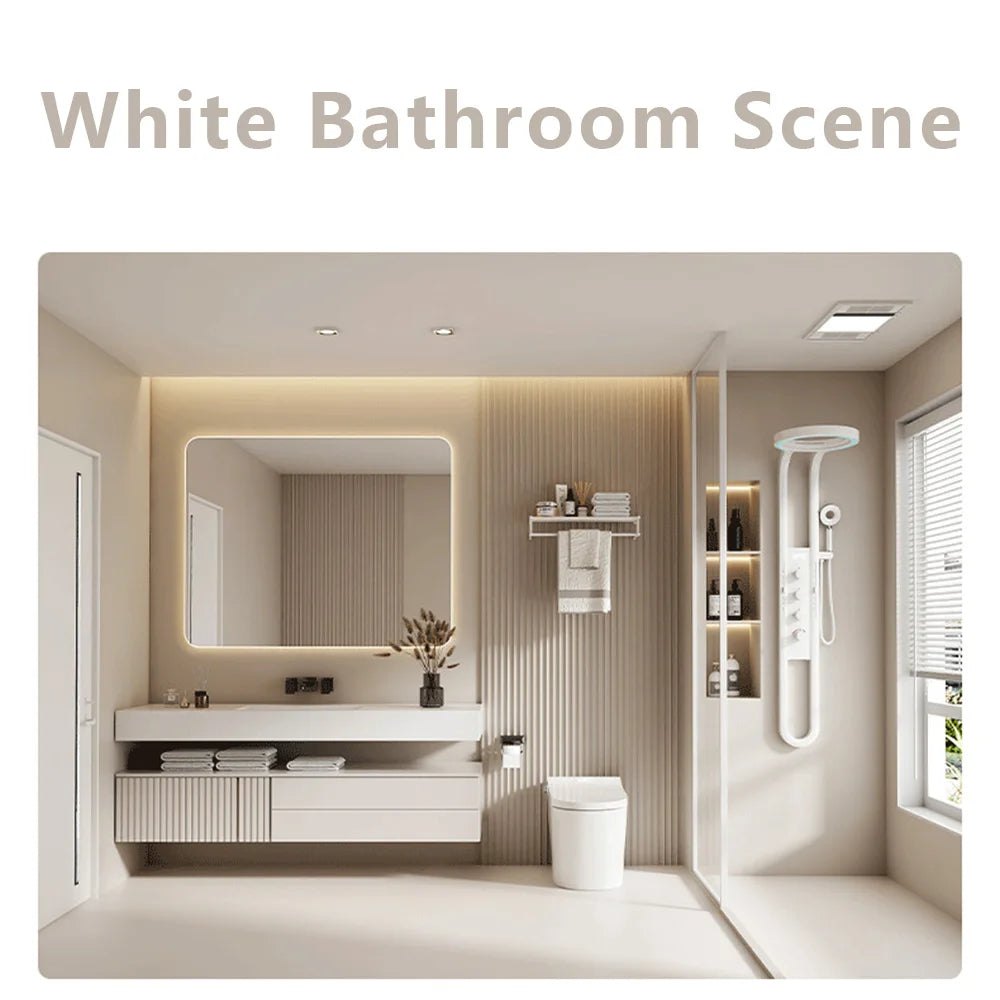 Modern High End Rainfall Shower Panel SPA Massage Jet Waterfall Showers Column Taps Set LED Display Smart Bathroom Shower System