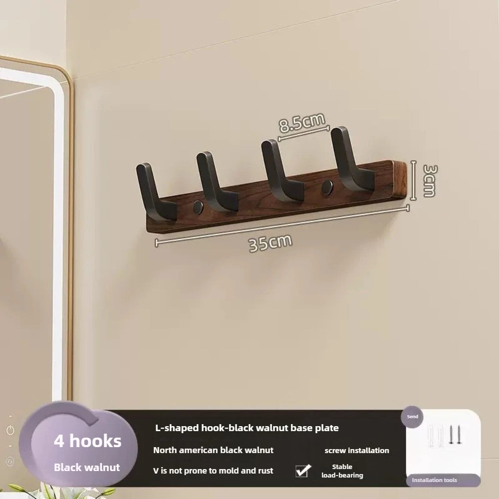 Strong Solid Wood Hook Hanging Clothes Rack Behind The Living Room Door Wall Mount Entrance Hall Towel Hat Hanging Cap Holder