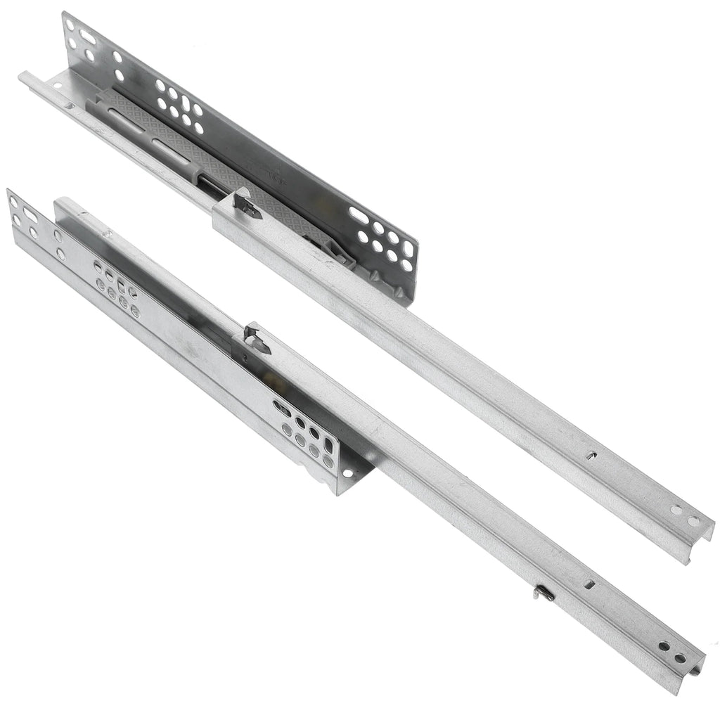 2 Pcs Two Section Slide Rails Drawer Runner Hidden Bottom Track Cold Rolled Steel Thickened Sheet Durable Mute Buffer Cabinet