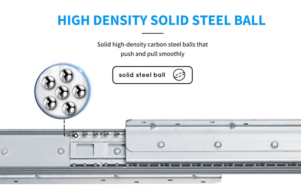 1Pcs Bottom Mount Heavy Duty Drawer Slides 260 LB Load Capacity Full Extension Ball Bearing Cabinet Hidden Stair Rail 400-900mm