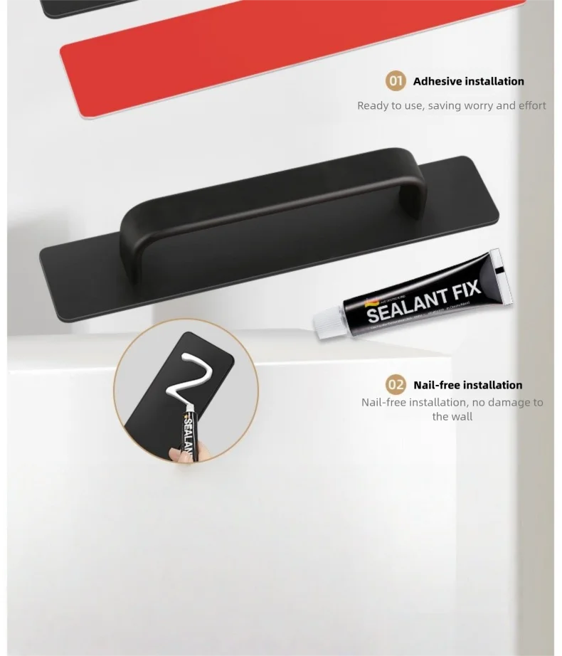 No-Drill Sliding Door Handles - Simple Style Pulls for Glass Doors, Moving Doors, Windows, Drawers & Cabinet Doors