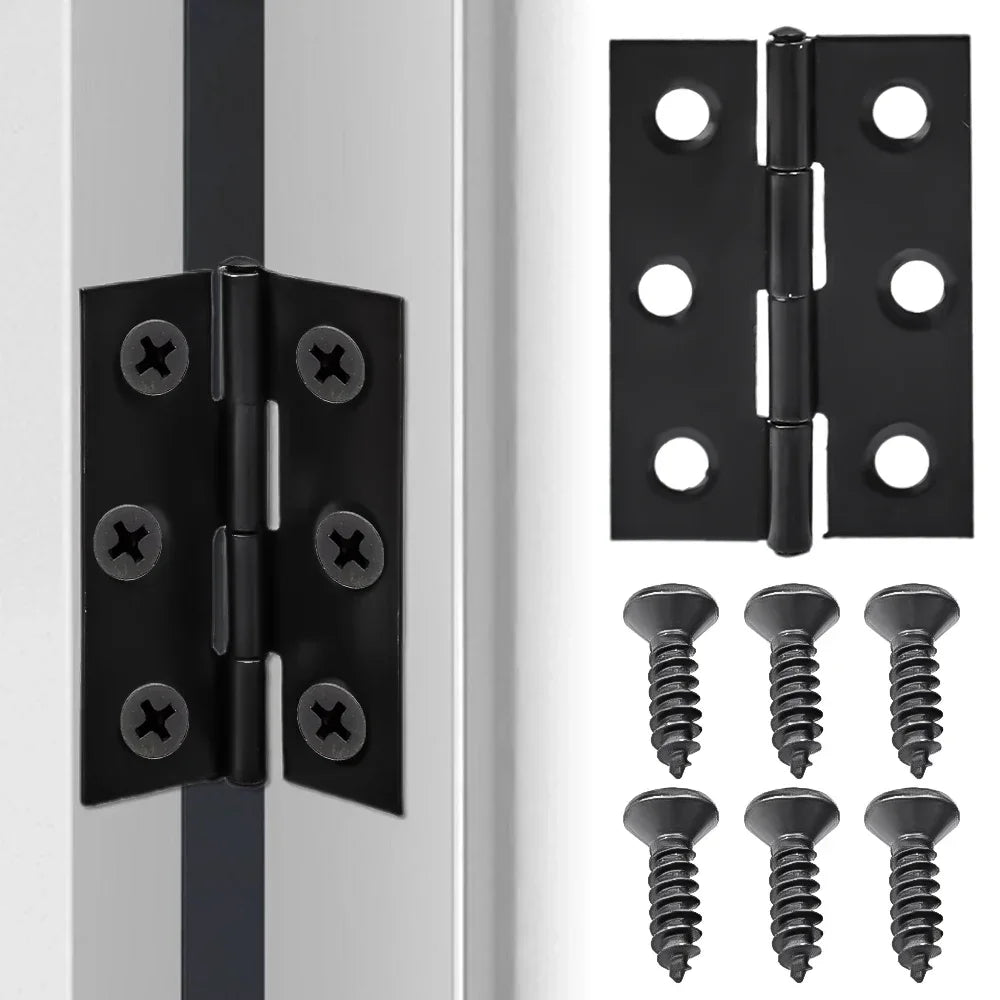 2 Inch Stainless Steel Folding Door Hinges with Screws Cabinet Doors Windows Wooden Box Flat Hinge Home Furniture Hardware
