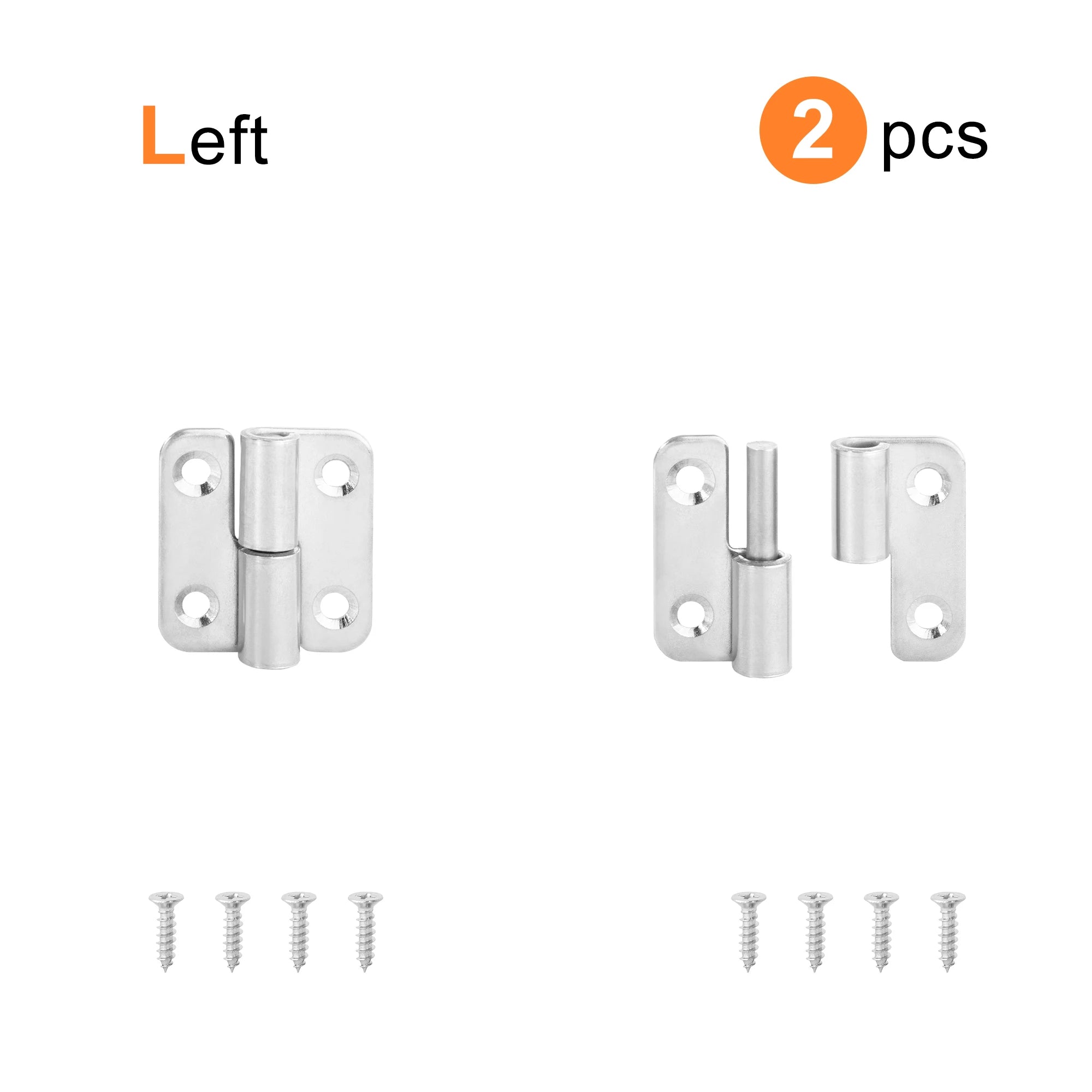 2PCS Stainless Steel Detachable Hinge 270 Degree Black Removable Wooden Furniture Door Hinges for Cabinet Cupboard Closet Box