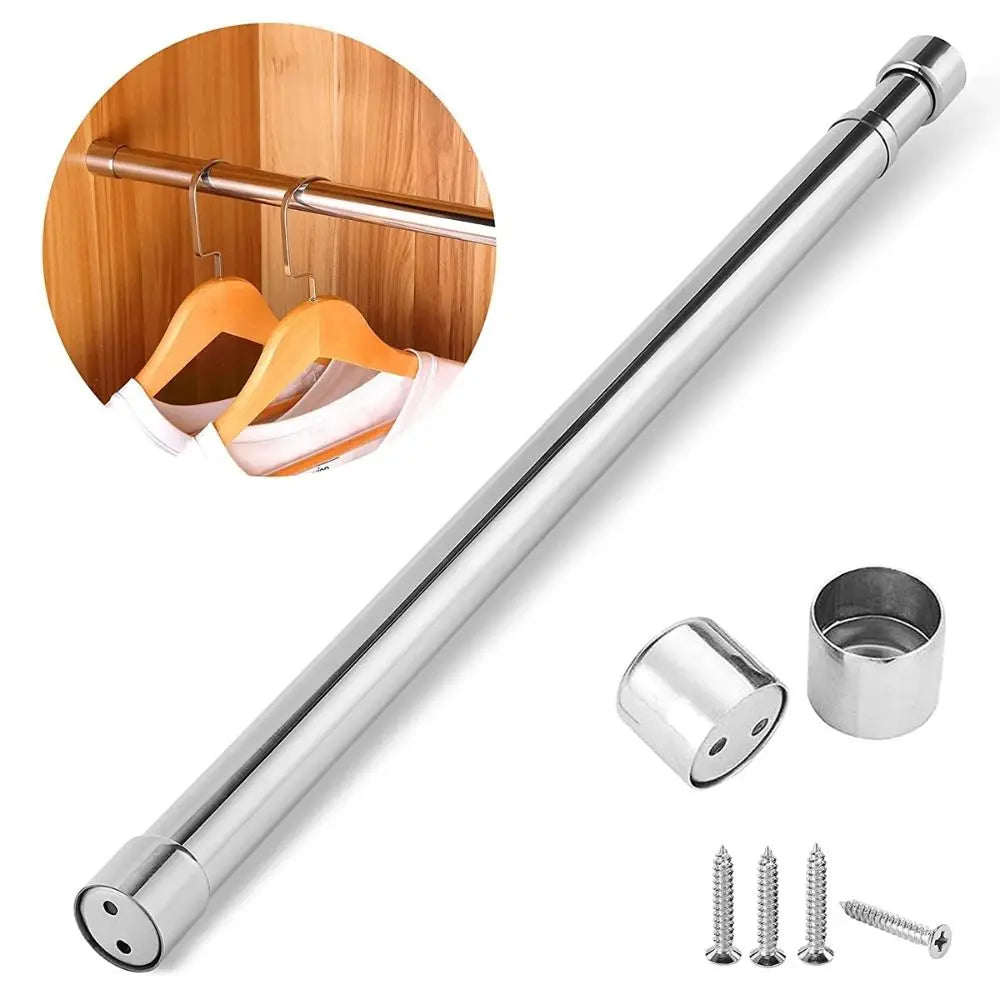 Adjustable Hanger Curtain Telescopic Pole Useful Stainless Steel Adjustable Hanging Rods Bathroom Product Household Wardrobe