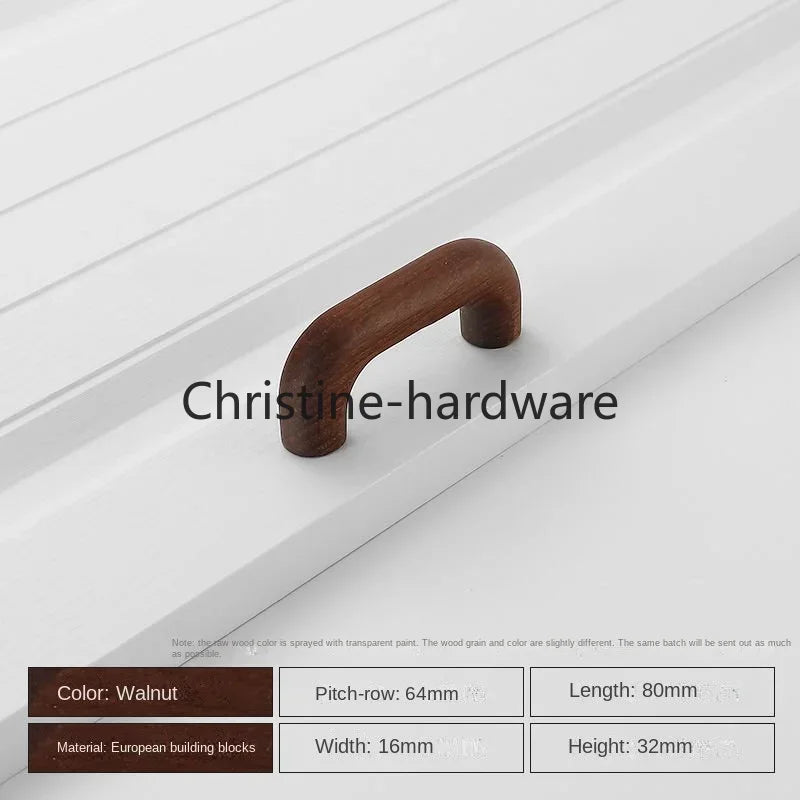 Simple Modern Wooden Cabinet Round Single-hole Handle Drawer Door Kitchen Shoe Cabinet Solid Wood Log Handle
