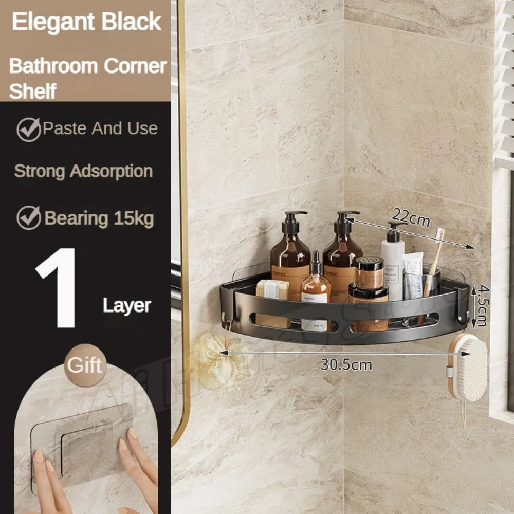 3/2/1PCS No Punching Required Bathroom Shampoo Holder Shower Caddy Shelves Storage Shelf Towel Holder Shelves For Bathroom