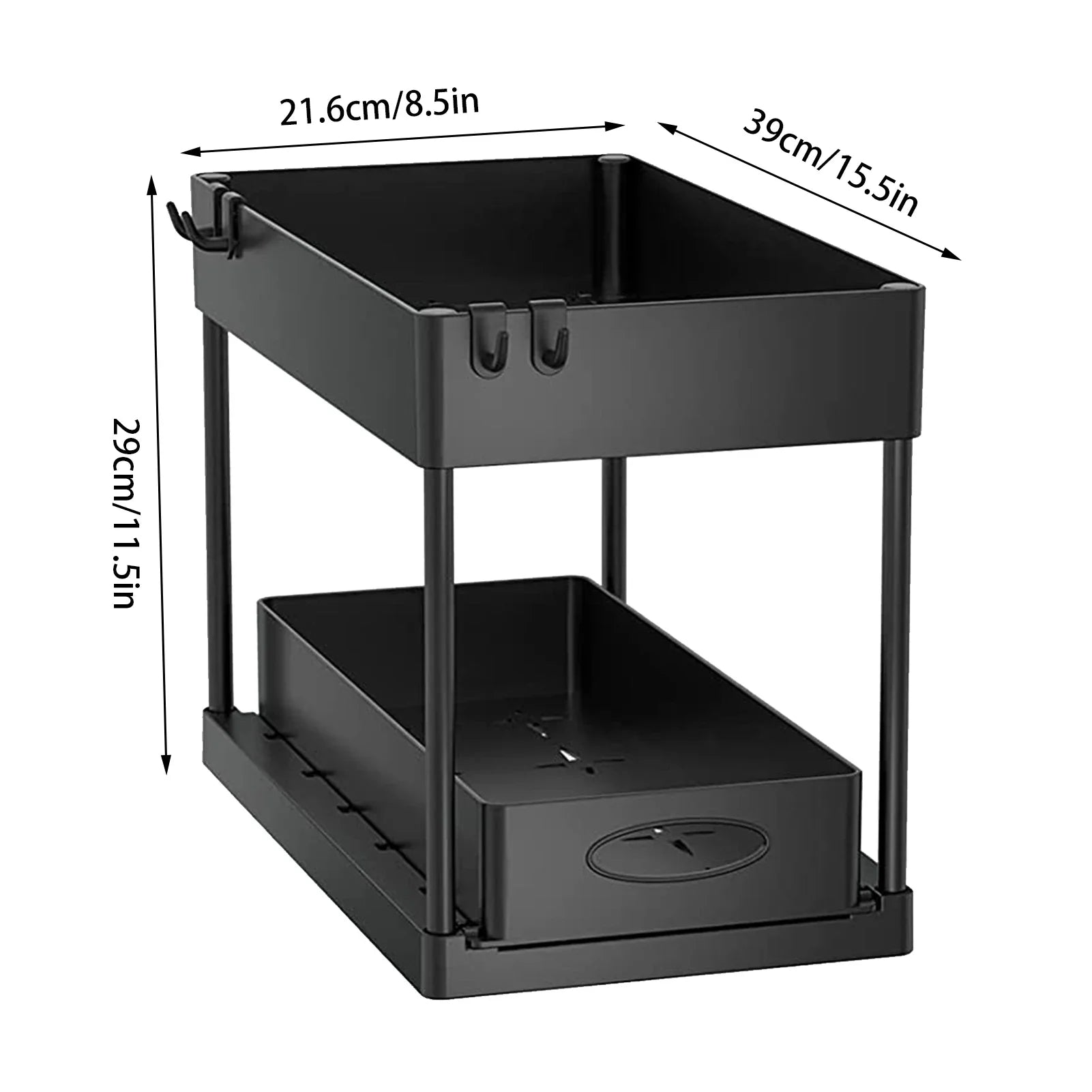 1/2 Pcs Under Sink Storage Organizer 2 Tier Drawer Multipurpose Rack Cabinet Under Sink Storage Rack Bathroom Kitchen Organizer
