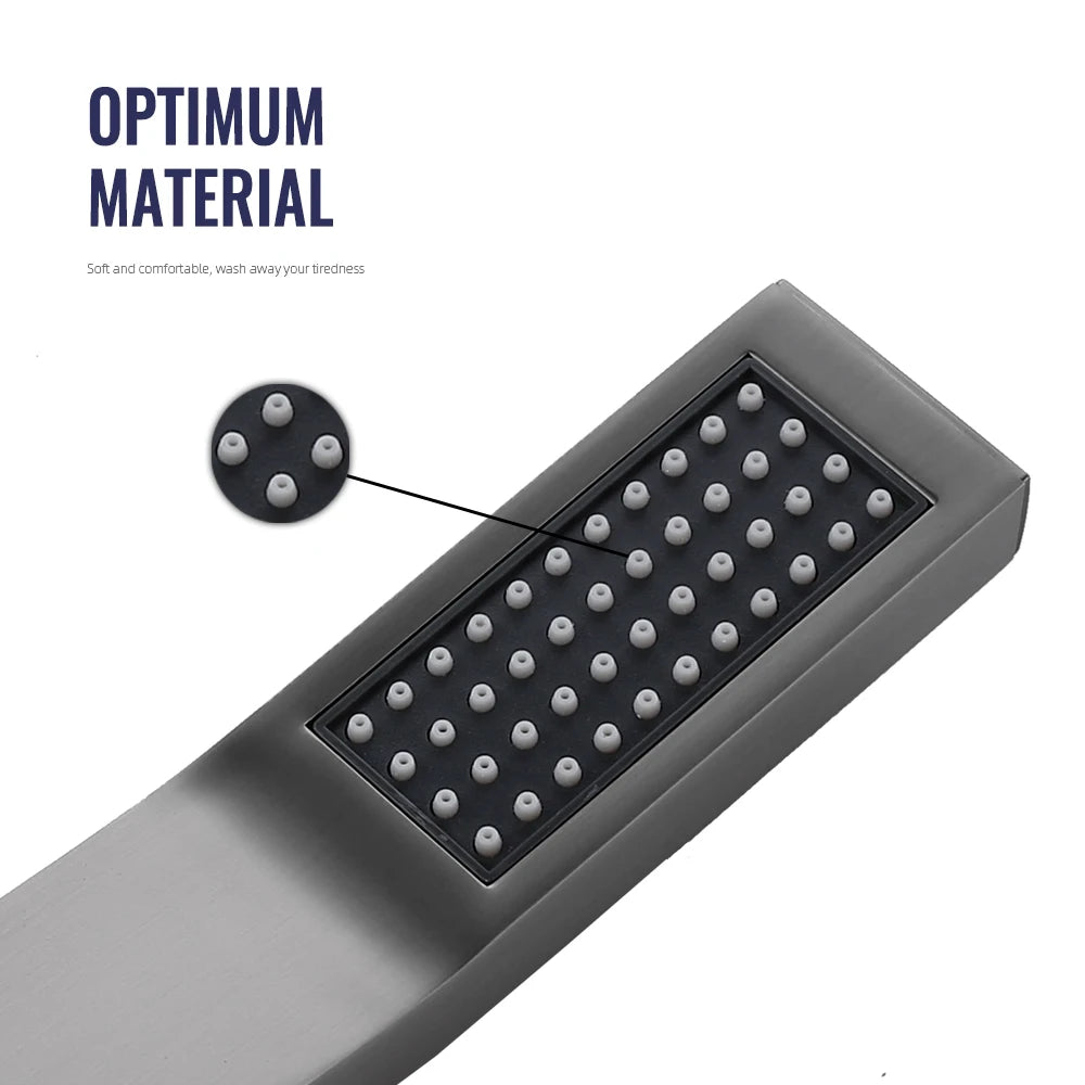 Black Bathroom Faucet Shower Faucet Bathroom Accessories Water Saving Shower Heads Solid Brass Bar Shape Handheld Hardware Acces