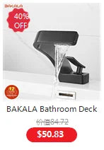 BAKALA Modern Basin Faucets Black Sink Mixer Taps Brass Bathroom Taps Square Vessel Sink Faucet Black Basin Mixer Cold Hot Water