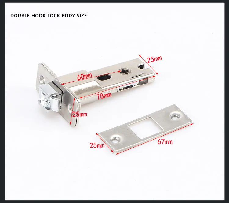 Black Sliding Door Sliding Door Lock Bathroom Balcony Interior Kitchen Double Hook Sliding Door Built-In Invisible Hook Lock