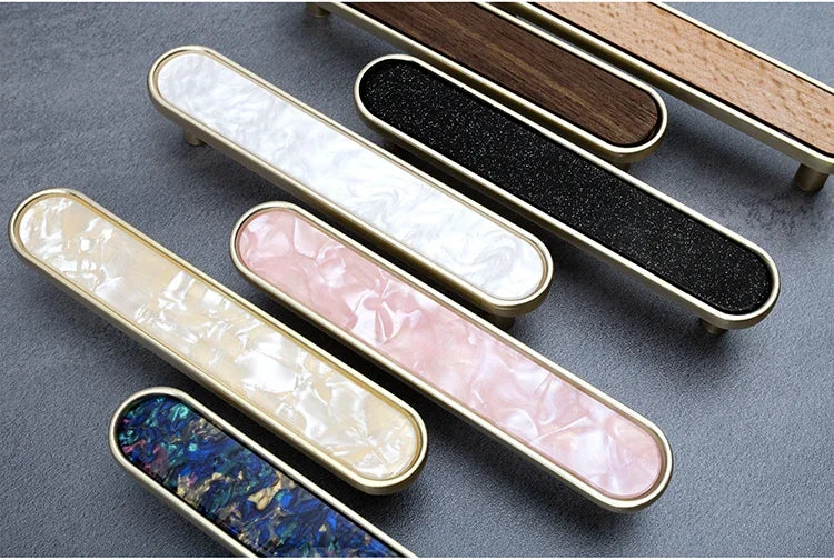 Handles Drawer Cabinet Furniture Kitchen Handles for Cabinet Knob Door Drawer Furniture Kitchen Knob Brass Polychrome Shell