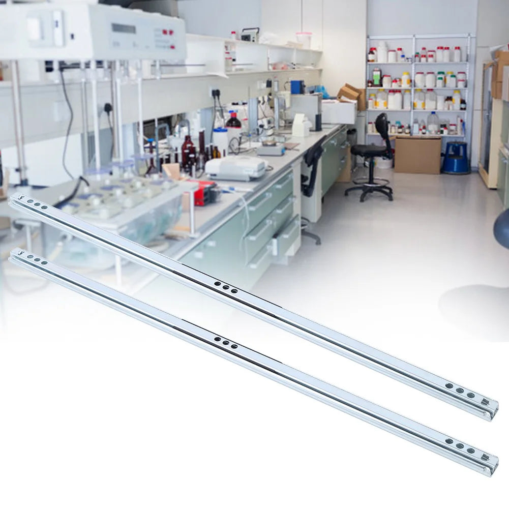 2Pcs/Set 450x17mm Drawer Steel Ball Slide Rail Hardware Accessory for Cabinet Closets Drawer Ball Bearing Slide Drawer Hardware