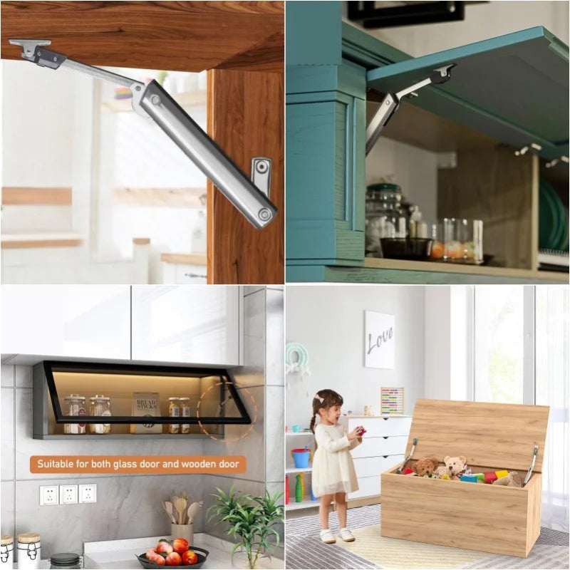 New Heavy Duty Hydraulic Cabinet Hinge Randomly Stop Soft Closing Kitchen Hinges Adjustable Door Support Lift Up Door Hardware