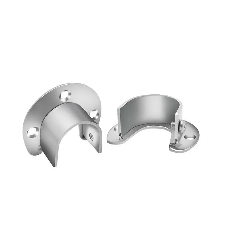 304 Stainless Steel Flange Seat Wardrobe Hanger Rod Fixing Hardware Accessories Curtain Rod Tube Hook Fixed Support Bracket Seat