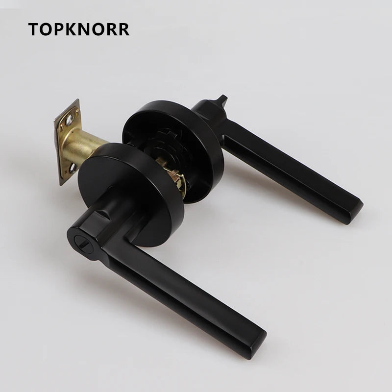 Door Lock Household Universal Silent Toilet Indoor Bedroom Lock Three-bar Handle Lock Old-Fashioned Spherical Round Door Lock