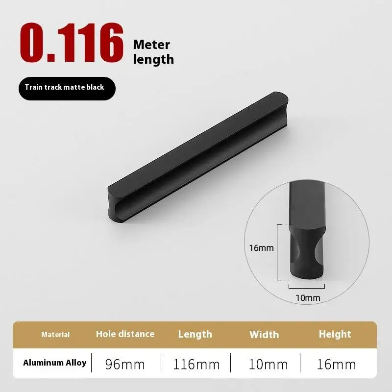 Modern Simple Light Luxury I-Shaped Cabinet Door Handle Extended Round Head Drawer Wardrobe Cabinet Furniture Door Handle