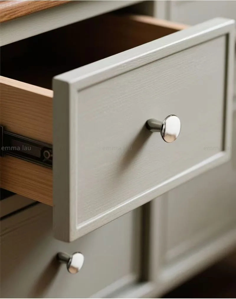 Modern Walnut Wood Brass Cabinet Door Handle Silver Wardrobe Cupboard Furniture Pulls Single Hole Drawer Knobs Cabinet Handles