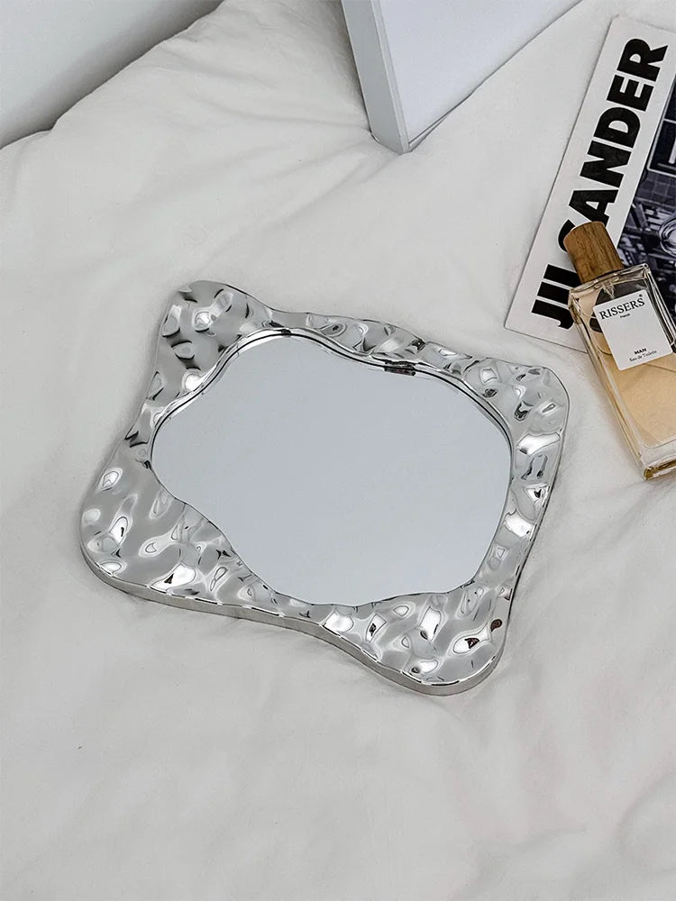 Bathroom Handled Mirror Vanity Women Design Portable Mirror Small Dorm Espejo Maquillaje Luz Home Decoration Accessories