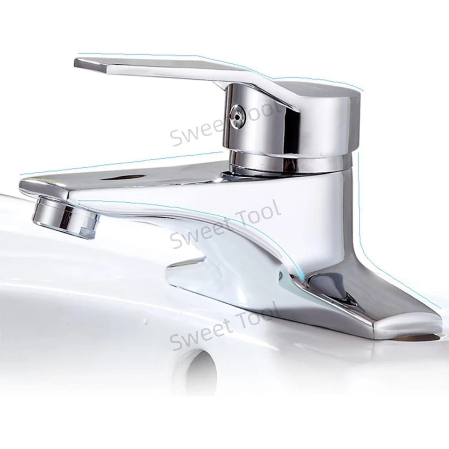 Sink Faucet Washbasin Water Mixer Single Handle Dual Hole Hot and Cold Water Mixer Tap Household Bathroom Basin Faucet