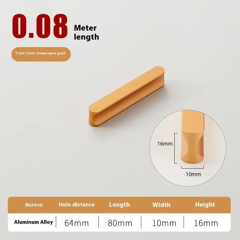 Modern Simple Light Luxury I-Shaped Cabinet Door Handle Extended Round Head Drawer Wardrobe Cabinet Furniture Door Handle