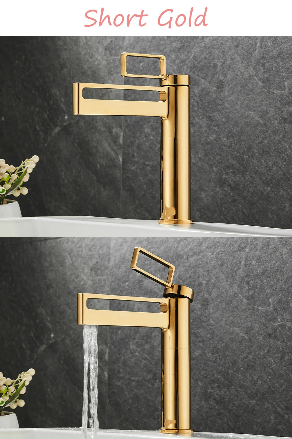 Black Tall Bathroom Basin Taps Single Handle Waterfall Faucet Solid Brass Basin Mixer Tap Creative Hollowed Out Design Water Tap