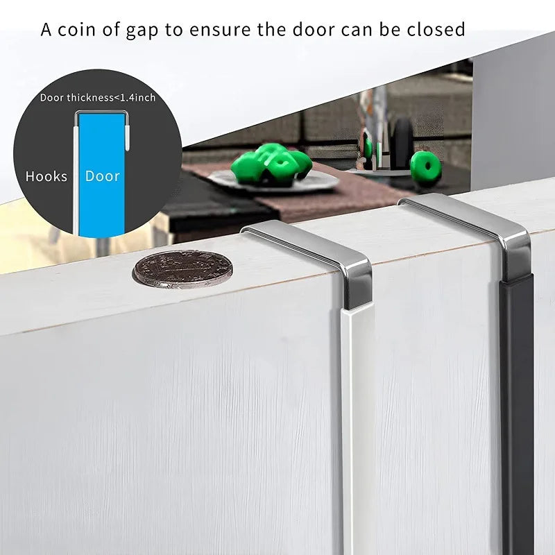 Door Hangers Hooks with Rubber Organizer Hook for Living Room Bathroom Bedroom Kitchen Hanging Key Clothes Towel Hat Coat Robe