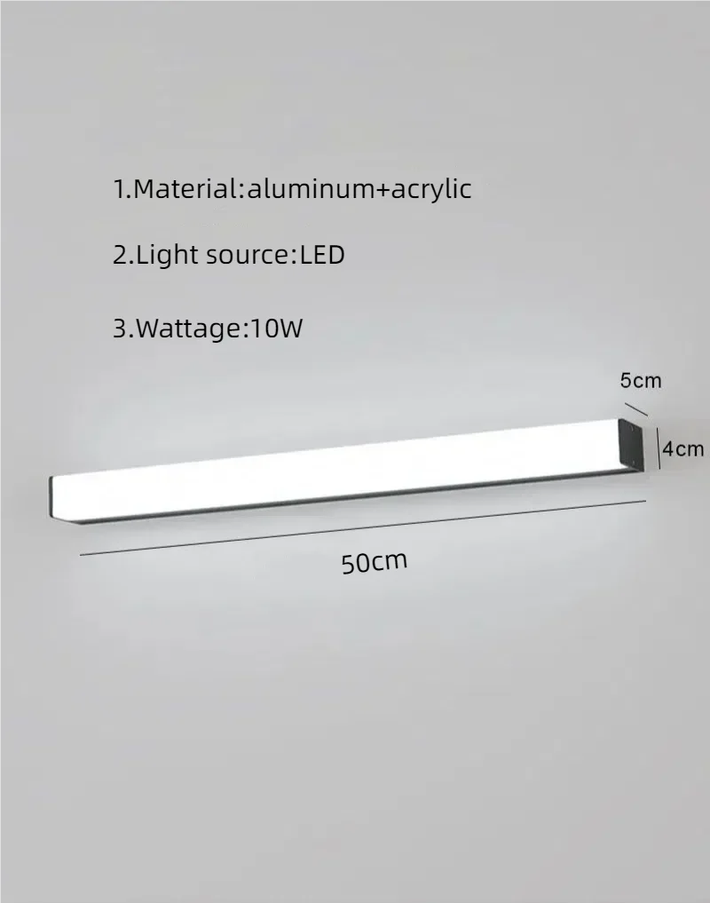 Mirror Front Light LED Waterproof Wall Lamp for Bathroom Interior Wall Light Makeup Wall Sconce Simple Bedroom Lamp Sconce
