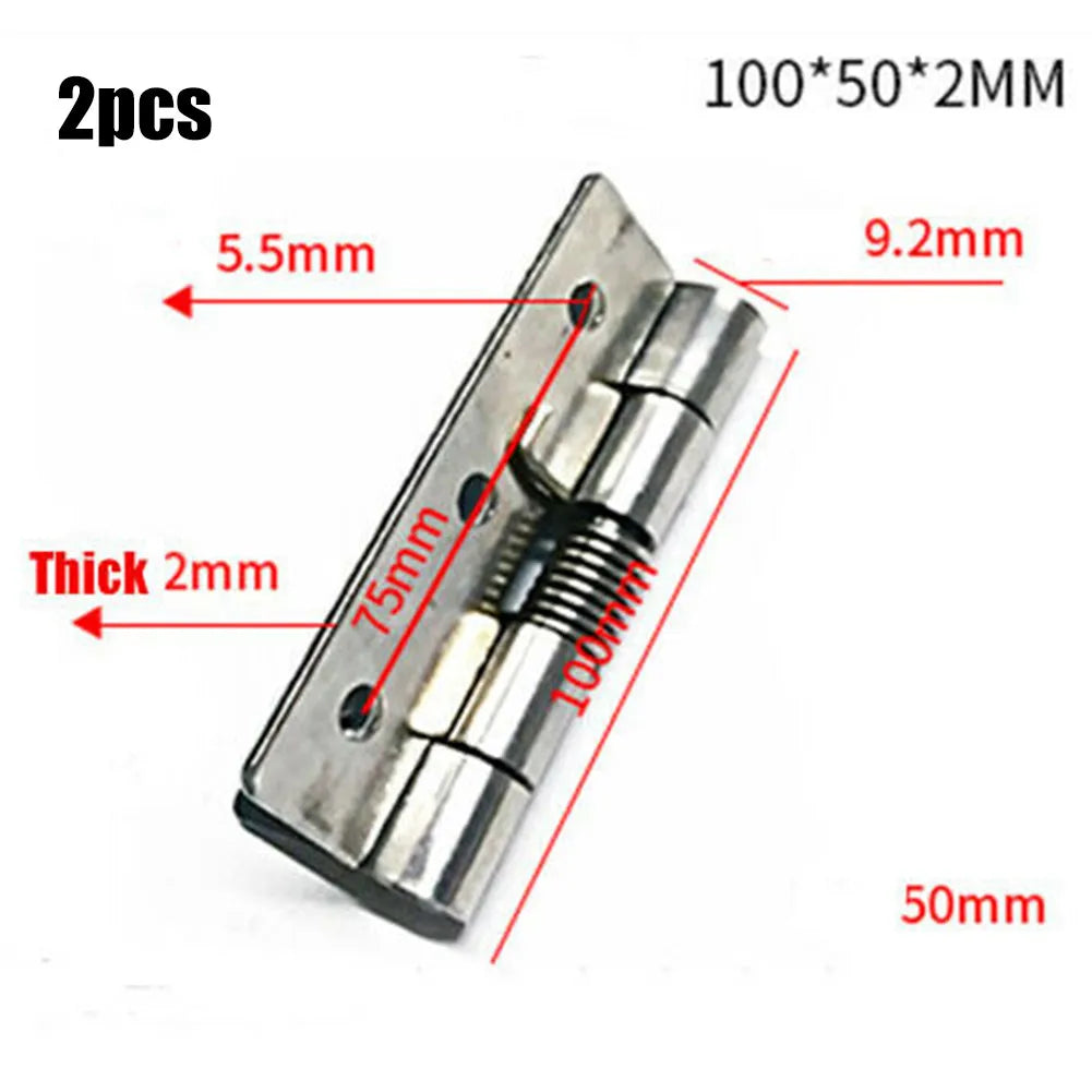 2pcs 1/1.5/2/3Inch Silver Spring Door Hinge Stainless Steel Self Closing Design Windows Cabinets Boxes Household Hardware