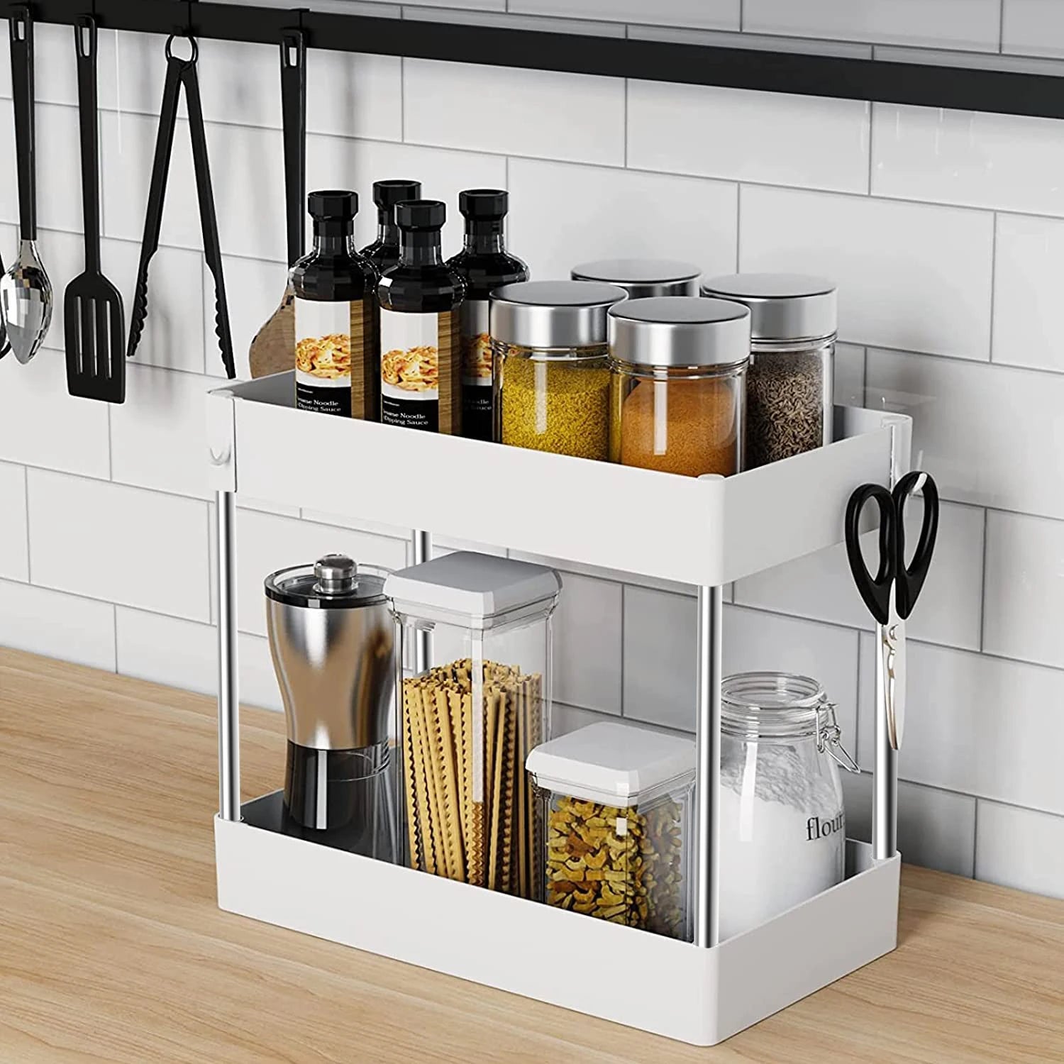 2 Tier Under Sink Organizer Drawer Organizers Storage Rack Kitchen Organizer Cabinet Organizer Storage Holder Kitchen Spice Rack