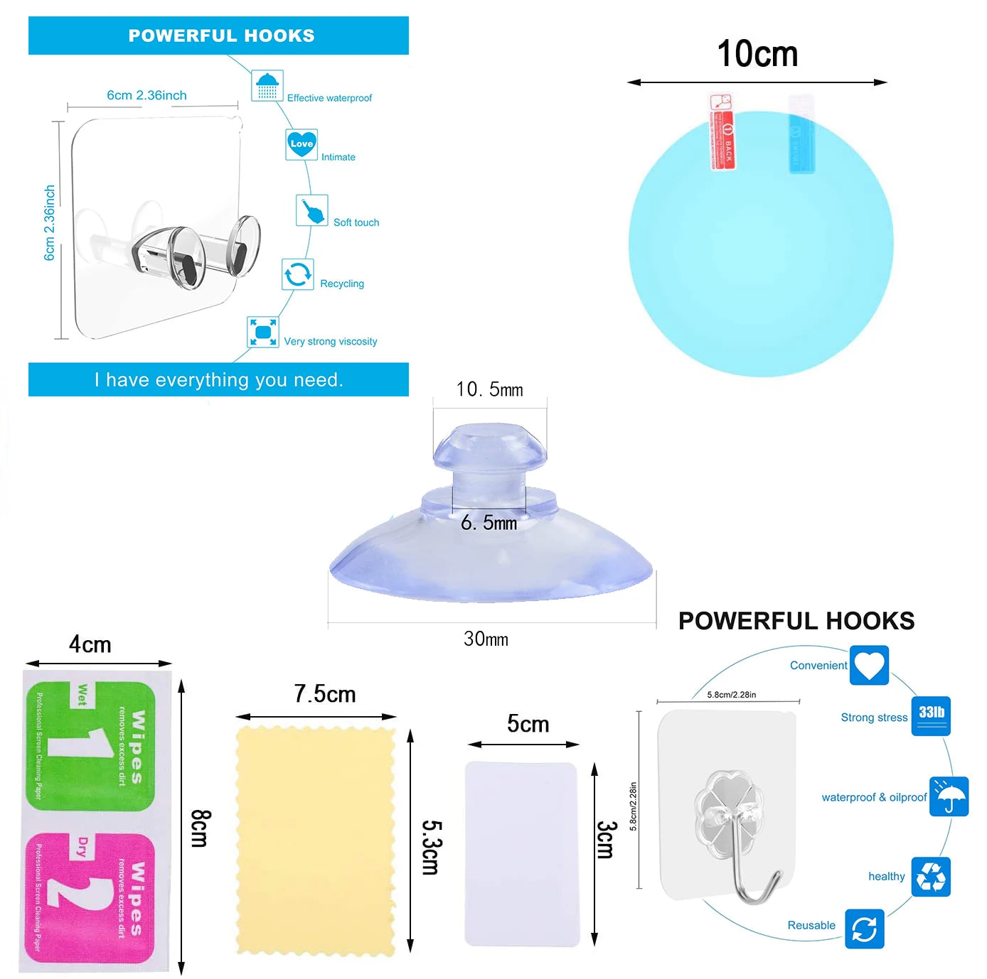 New Acrylic Mirror Shower Shaving Mirror Washroom Travel Accessories For Women Makeup Shaving Bathroom Tools