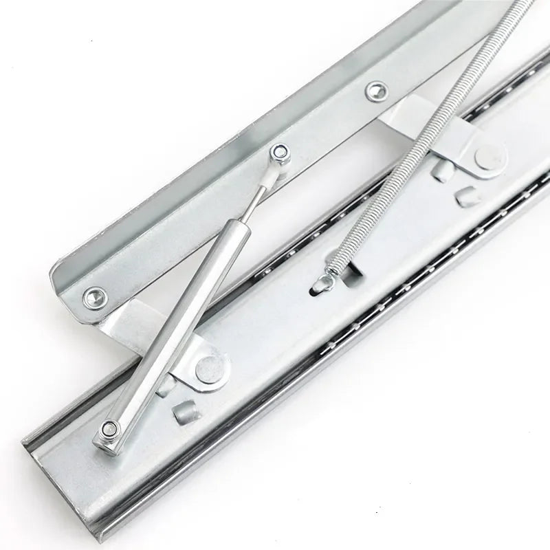 1 Set Telescopic Dining Table Lift Slides Rails Interchange Between Square And Round Tables Push-pull Hidden Table Hardware