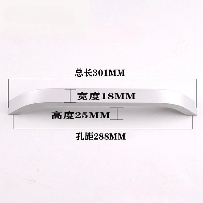 Modern Simple Handles for Furniture Silver Bedroom Wardrobe Dresser Nightstand Drawer Handles Kitchen Drawer Cabinet Handles